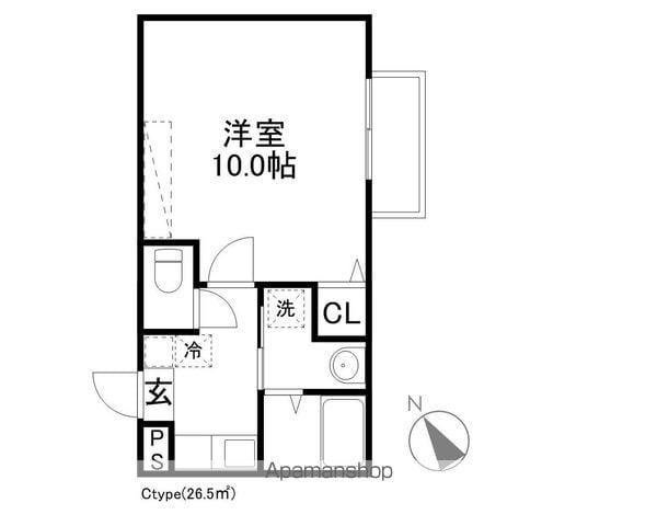 アークリード大津(1K/3階)の間取り写真