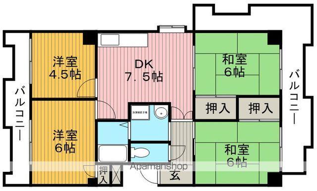 ヴィラセンチュリー1号館(4DK/3階)の間取り写真