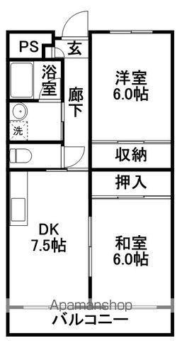 エトワール南御座(2DK/3階)の間取り写真