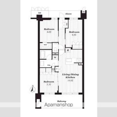 サンメゾン千種公園東(3LDK/6階)の間取り写真