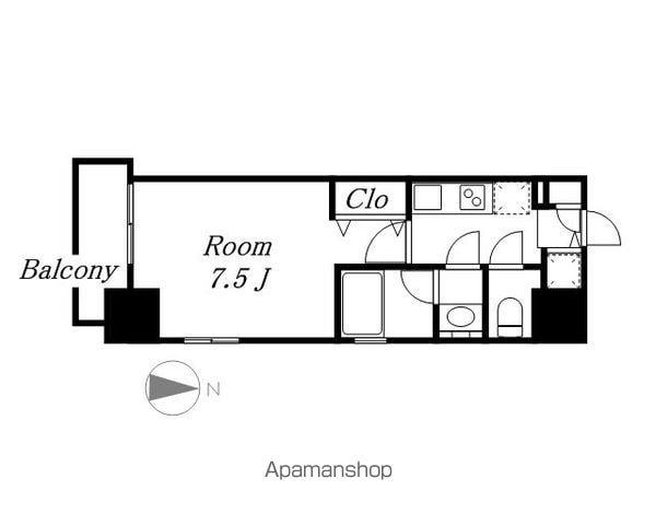 ブランシエスタ東別院(1K/8階)の間取り写真