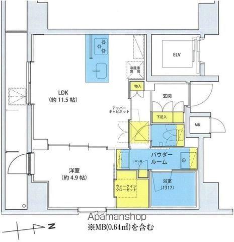 アジールコート北品川(1LDK/12階)の間取り写真