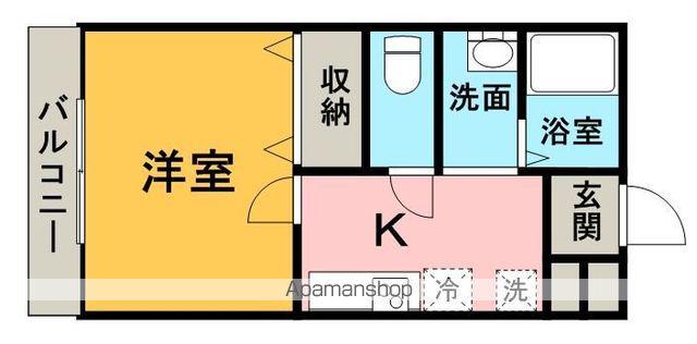TREBINAウエスト(1K/2階)の間取り写真