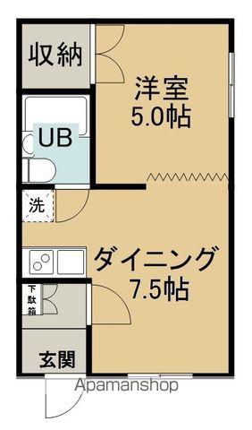ハイツ都(1DK/1階)の間取り写真