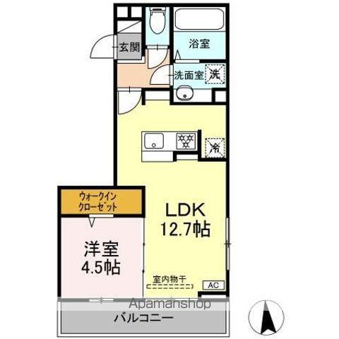 COUR18高宮W(1LDK/2階)の間取り写真