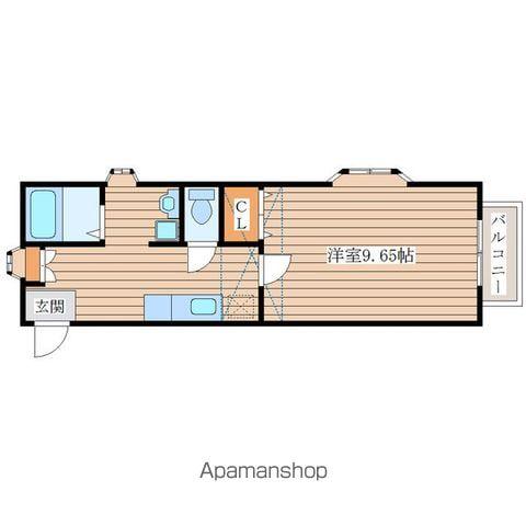 エルマーノ愛子中央弐番館(1K/1階)の間取り写真