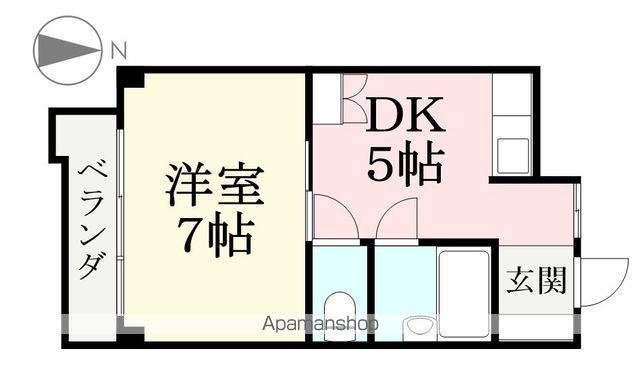 メゾンやまもと(1DK/2階)の間取り写真