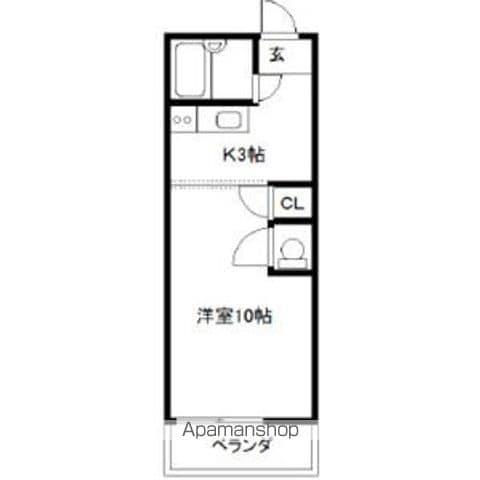 グリーンシャトー(1K/2階)の間取り写真