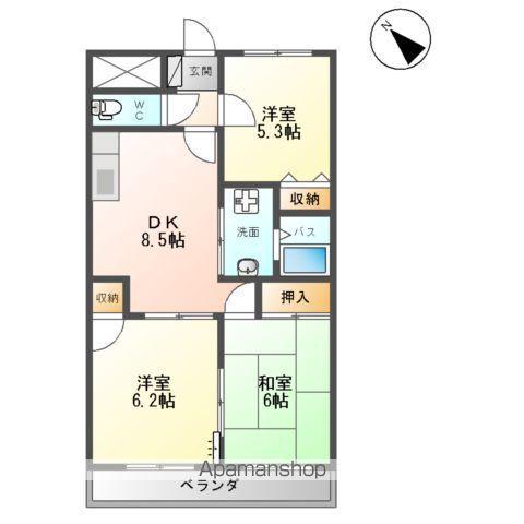 クリアスカイ(3DK/3階)の間取り写真