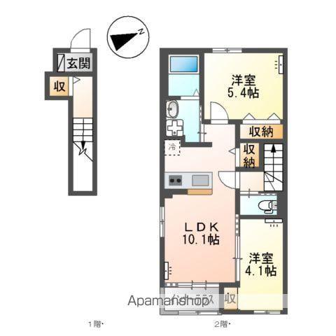 ナバーナⅢ取手(2LDK/2階)の間取り写真