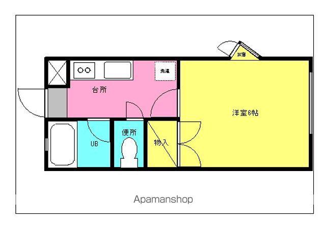 グラン.ベルデⅢ(1K/1階)の間取り写真