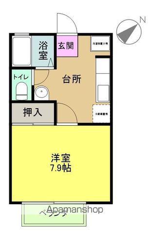 シガハイツⅩ(1DK/2階)の間取り写真