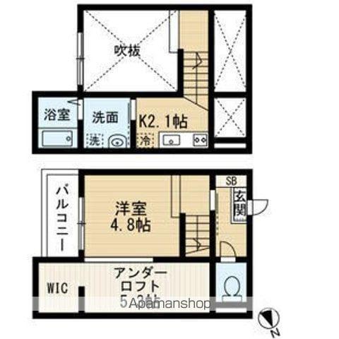 Ⅰ・スペース小本(ワンルーム/2階)の間取り写真