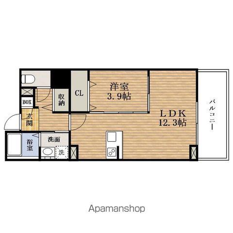 メゾンクルールUESHIO(1LDK/4階)の間取り写真