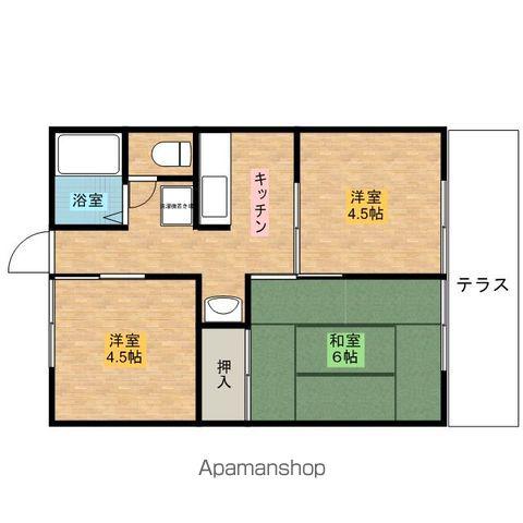 シティハイムハイライズ(2DK/1階)の間取り写真