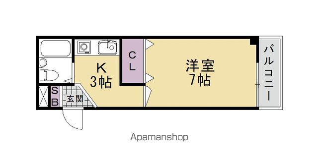 アーバン五条(1K/1階)の間取り写真