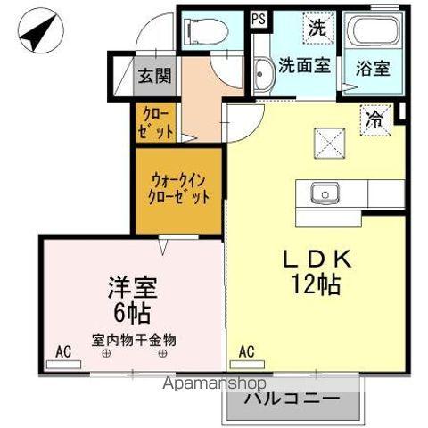 プラシード(1LDK/1階)の間取り写真