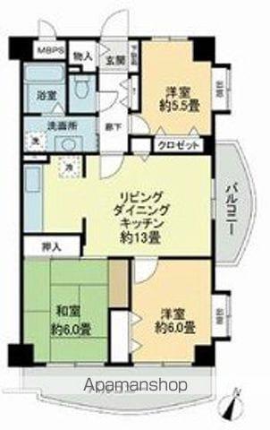 ビューハイツ高山(3LDK/2階)の間取り写真