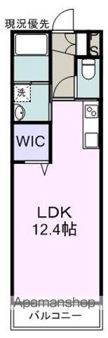 クロワゾン(ワンルーム/2階)の間取り写真