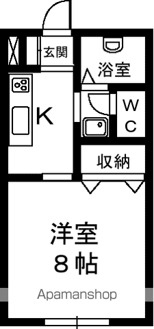 MOKAⅢ(1K/2階)の間取り写真