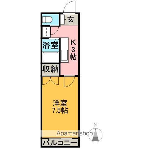 さくらメール1K(1K/2階)の間取り写真