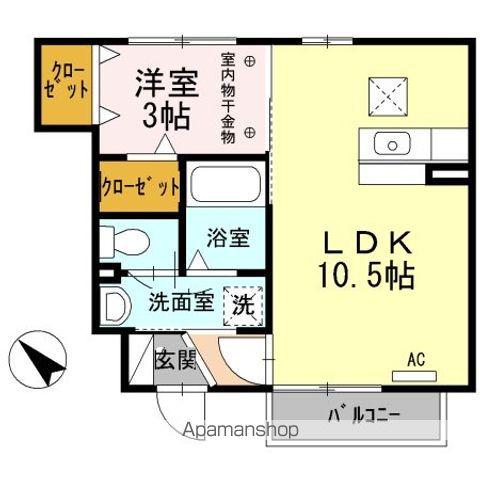 フェリーチェ(1LDK/1階)の間取り写真