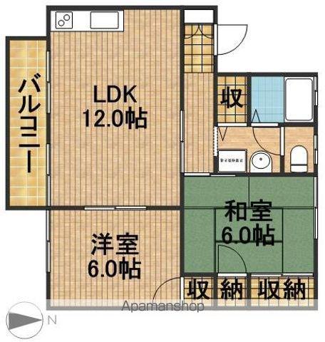 セジュールアイB(2LDK/1階)の間取り写真