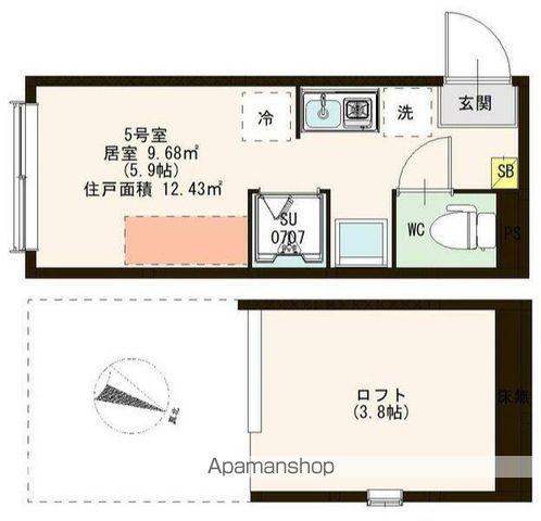 エスポワールSOYA(ワンルーム/2階)の間取り写真