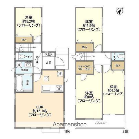 総武本線 稲毛駅 バス乗車時間：10分 園生台公園入口バス停で下車 徒歩3分 2階建 築4年(4LDK)の間取り写真