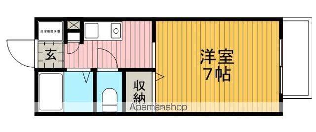 パセオグリーンヒルズ(1K/2階)の間取り写真