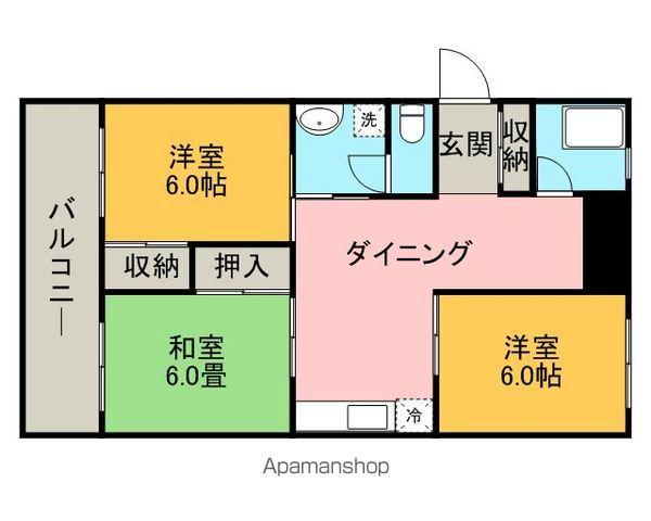 中村ビル(3DK/3階)の間取り写真