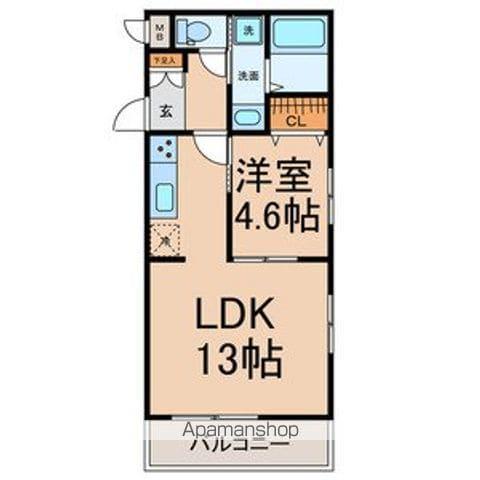 プリミエール東水切町Ⅱ(1LDK/2階)の間取り写真