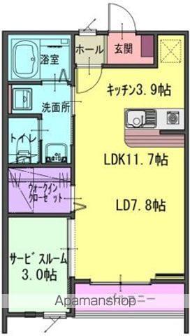 パルテR館(1K/2階)の間取り写真