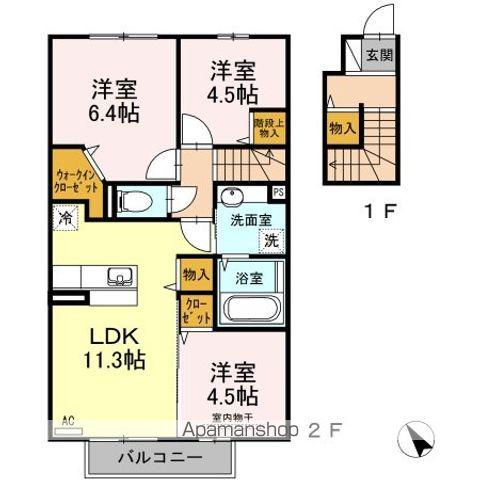リバーサイドNAO(3LDK/2階)の間取り写真