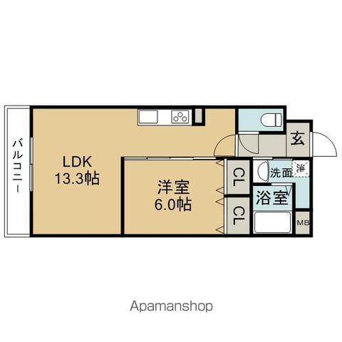 ぺローサ(1LDK/4階)の間取り写真