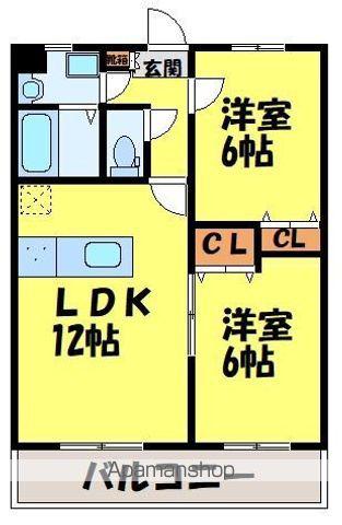 コーポサンガイア(2LDK/2階)の間取り写真