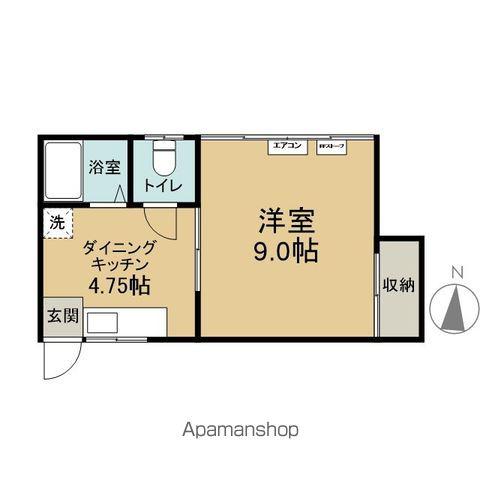 メゾンビュー(1DK/2階)の間取り写真