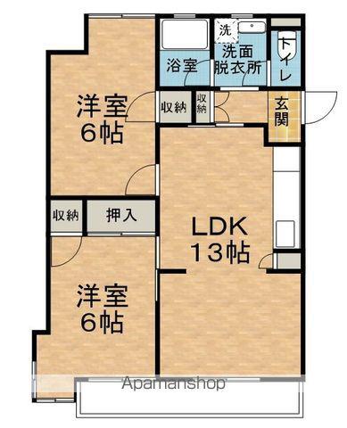 ライブタウン芳川(2LDK/2階)の間取り写真