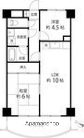 クオーレプロバンス篠崎(2LDK/6階)の間取り写真