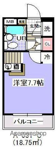 ローズマンションA31番館(ワンルーム/3階)の間取り写真