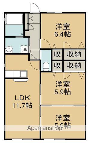 ミートレー(3LDK/1階)の間取り写真