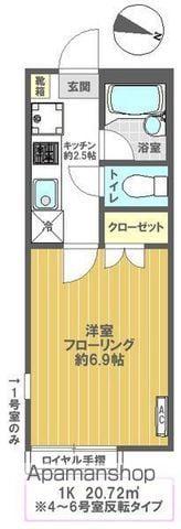 デュナミスⅠ(1K/2階)の間取り写真