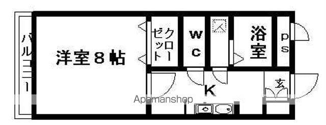 グラスティヒルズ(1K/3階)の間取り写真