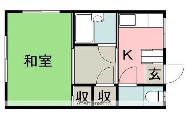 皆実町アパート(2K/2階)の間取り写真