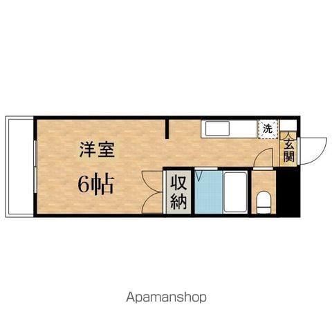 メイプルコート(ワンルーム/2階)の間取り写真