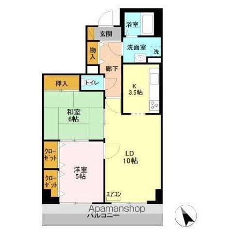 オーシャンビュー弐番館 10階階 間取り