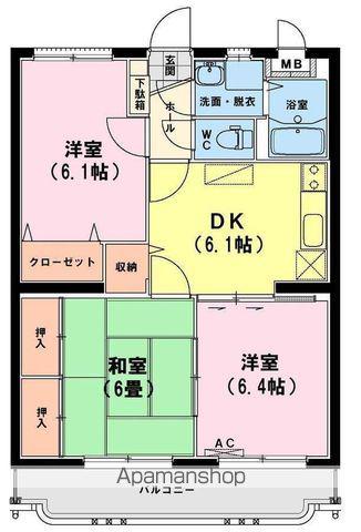 ユーミーいちまるⅢ(3DK/2階)の間取り写真