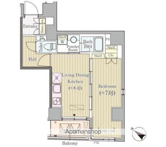 コルティーレ日本橋人形町(1LDK/6階)の間取り写真