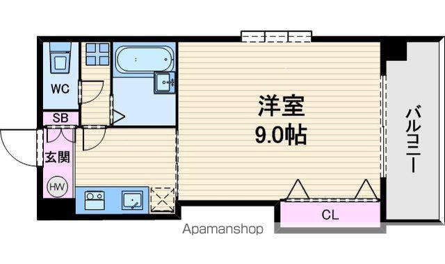 大阪メトロ谷町線 谷町六丁目駅 徒歩7分 10階建 築18年(1K/4階)の間取り写真