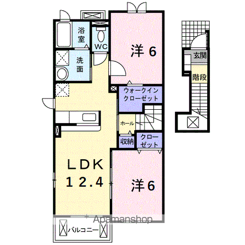 プラシードニコⅠ(2LDK/2階)の間取り写真